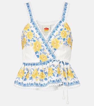 Zuli floral lace-trimmed cotton top | Farm Rio