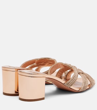 Sandalen Felix aus Leder mit Kristallen | Aquazzura
