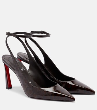 Condora 85鳄鱼纹效果皮革露跟高跟鞋 | Christian Louboutin