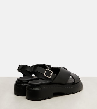 Logo rubber platform sandals | Prada