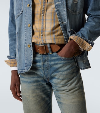 Jones distressed leather belt  | RRL