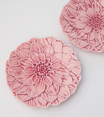 Set Maria Flor Dahlia aus vier Desserttellern | Bordallo Pinheiro