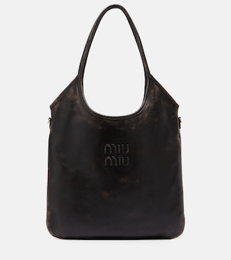 Ivy distressed leather shoulder bag | Miu Miu