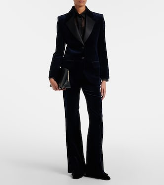 Cotton-blend velvet blazer | Victoria Beckham