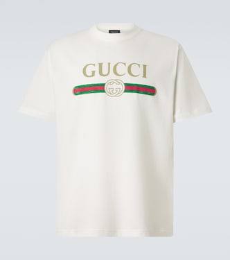 T-shirt en coton et soie à logo | Gucci