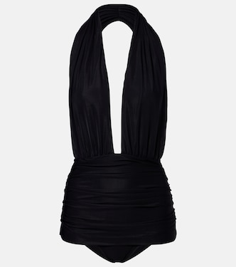 Draped halterneck swimsuit | Adriana Degreas