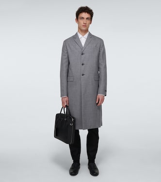 Abrigo de lana de botonadura simple | Prada
