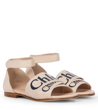 Sandali in pelle e canvas con logo | Chloé Kids