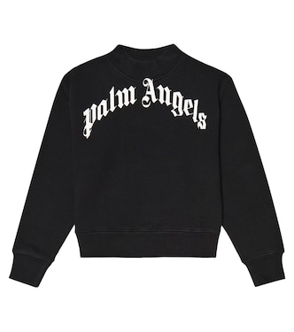 スウェット・トレーナー Palm Angels SWEATSHIRTS (PMHE054F23KNI006 1025) Logo cotton sweatshirt in black - Palm Angels Kids | Mytheresa