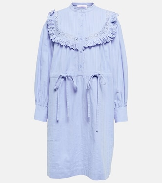 Ruffled cotton poplin shirt dress | See By Chloé