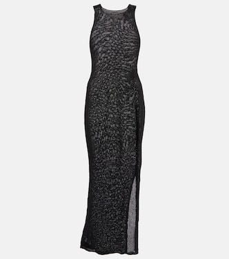 Satin-trimmed raffia-effect maxi dress | Tom Ford
