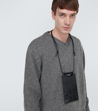 Croc-effect leather phone pouch | Maison Margiela