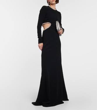 Crystal-embellished cutout cady gown | Stella McCartney