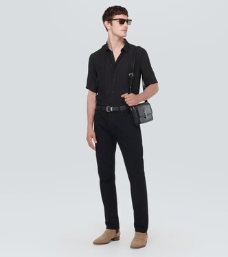 Chemise Cassandre en soie rayée | Saint Laurent