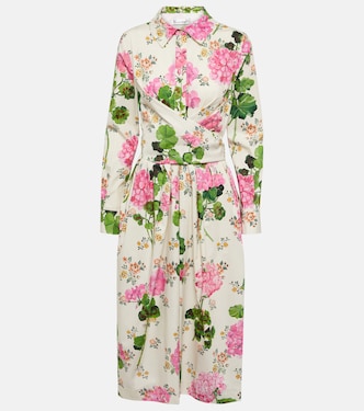 Floral cotton midi shirt dress | Oscar de la Renta