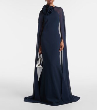 Abito lungo in cady di misto seta | Elie Saab