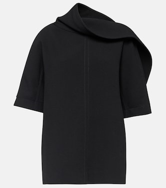 Top drapeado de crepé de lana virgen | Bottega Veneta