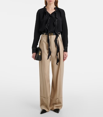Blusa in seta con volant | Victoria Beckham