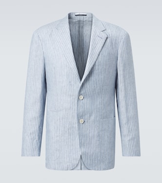 Striped linen-blend blazer | Dunhill