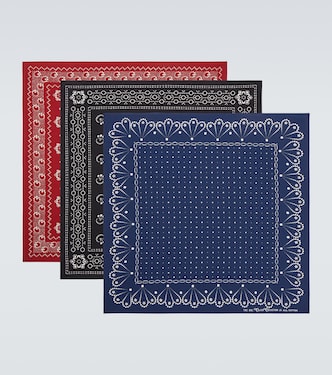 Set of 3 printed cotton bandanas | RRL