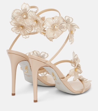 Sandales Cleo 105 en satin à fleurs | Rene Caovilla