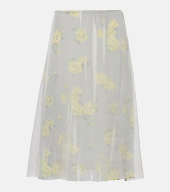 Falda midi de malla floral | Acne Studios
