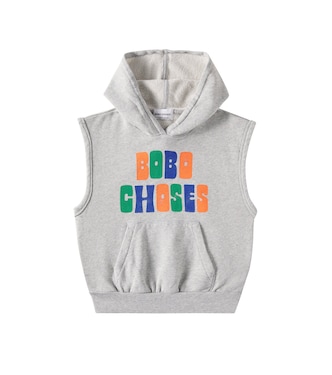 Logo hooded cotton jersey vest | Bobo Choses