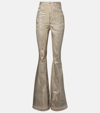 Bolan coated high-rise bootcut jeans | Rick Owens