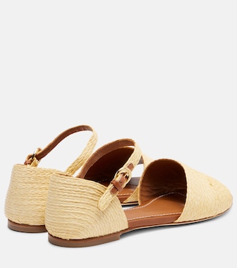 Catharine raffia and leather sandals | Staud