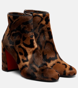 Jane 85 leopard-printed calf hair ankle boots | Christian Louboutin