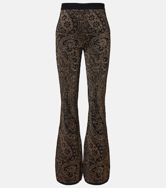 Pantaloni flared in lamé di misto lana paisley | Etro