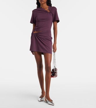 Cutout cotton-blend jersey minidress | Rabanne