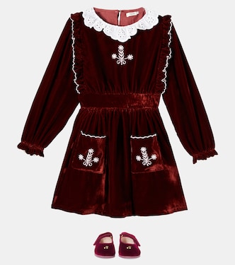 Abril floral embroidered velvet dress | The New Society