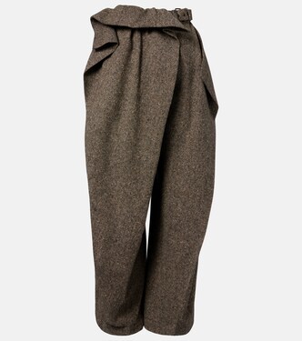 Asymmetric wool wide-leg pants | JW Anderson