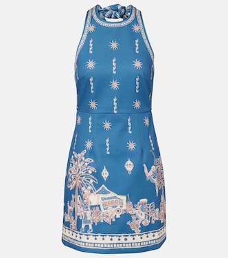 Acacia printed halterneck cotton minidress | Alémais