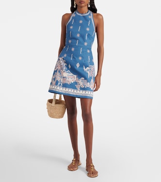 Acacia printed halterneck cotton minidress | Alémais