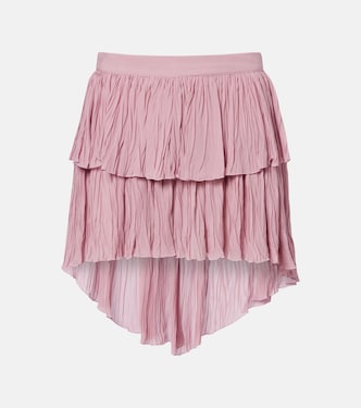 Plissé tiered georgette miniskirt | Blumarine