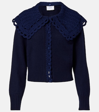 Crochet-trimmed wool-blend cardigan | Erdem