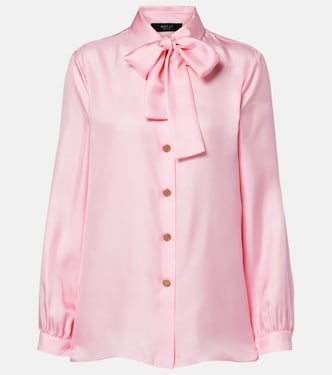 Tie-neck silk twill blouse | Gucci