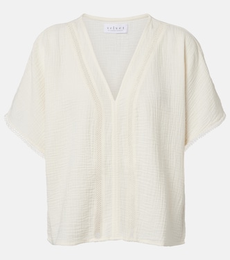 Verna 코튼 거즈 탑 | Velvet