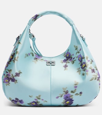 Mini floral satin top-handle bag | Ganni