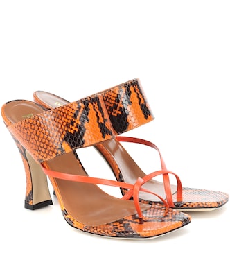 Sandalias de piel efecto serpiente | Paris Texas