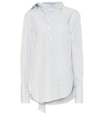 Tie-neck striped cotton shirt | Monse