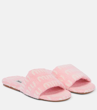 Pantoletten aus Frottee | Miu Miu
