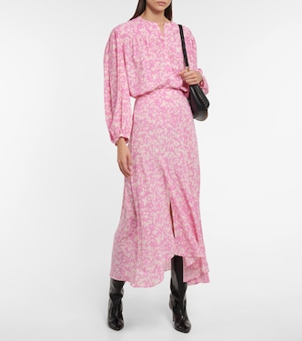 Jupe midi Sakura imprimée en soie mélangée | Isabel Marant