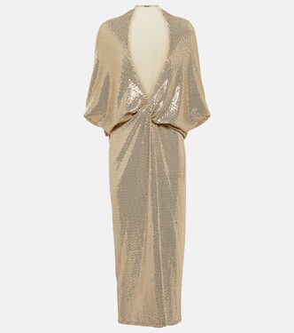 Vestido midi Kimel fruncido con lentejuelas | Dodo Bar Or