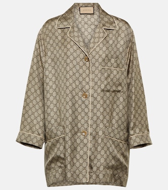 Oversize-Hemd GG aus Seide | Gucci