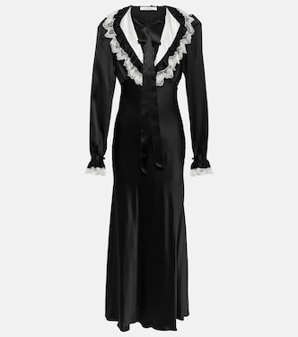 Vestido largo de satén de seda | Rodarte