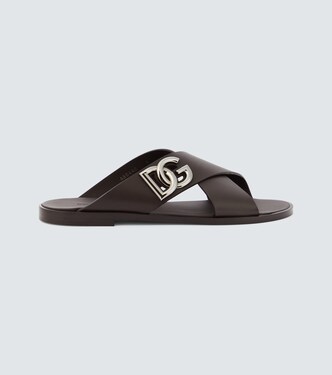 Logo leather slides | Dolce&Gabbana