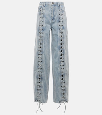 Lace-detail straight jeans | Rotate